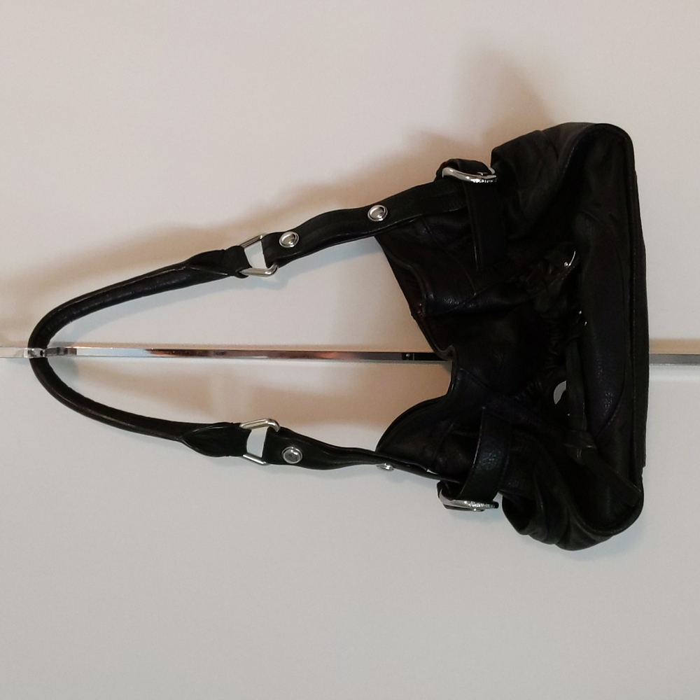 B. Makowsky black leather hobo shoulder bag